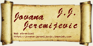 Jovana Jeremijević vizit kartica